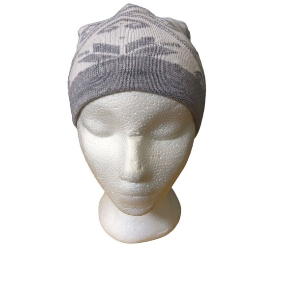 Louis Garneau Merino Wool Blend Hat Beanie NEW Nordic Sport Cap White Gray Pom - Picture 2 of 10